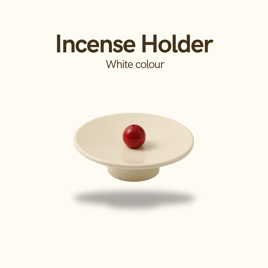 Wooden Color Ball Melamine Incense Holder - White