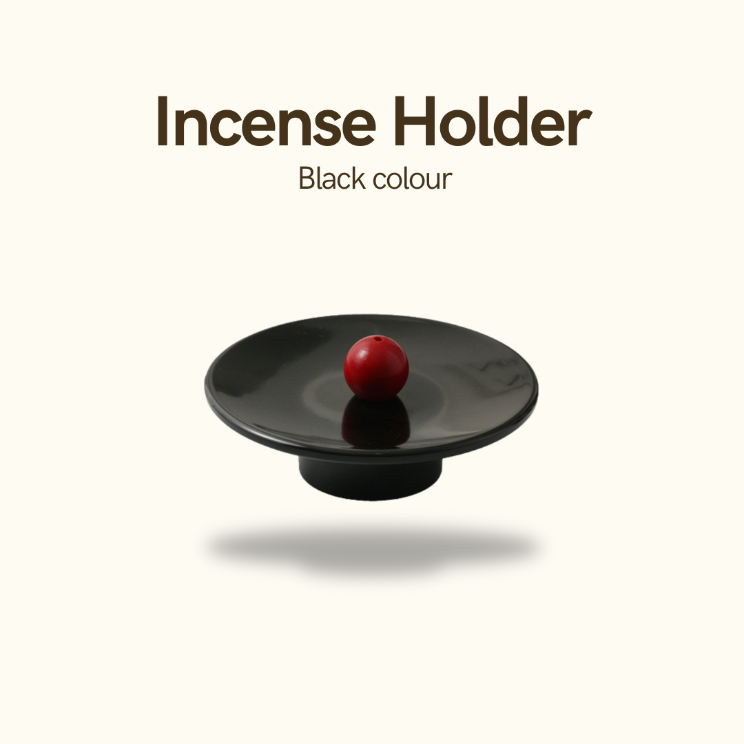 Wooden Color Ball Melamine Incense Holder - Black