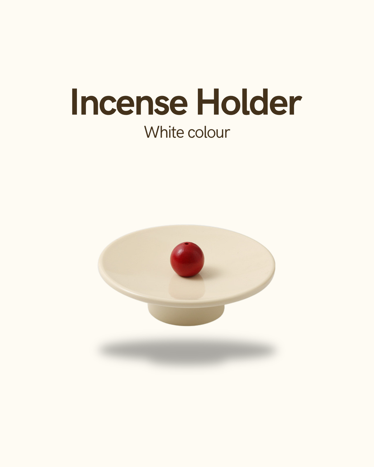 Wooden Color Ball Melamine Incense Holder - White