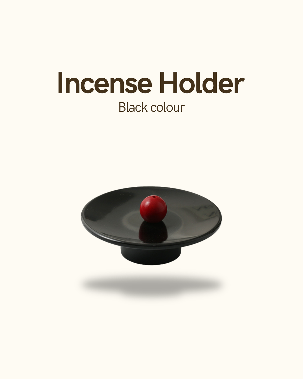 Wooden Color Ball Melamine Incense Holder - Black